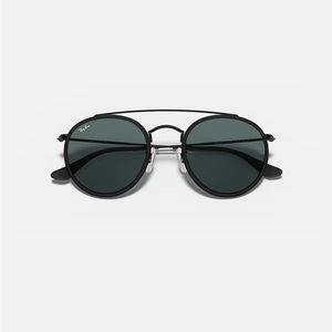 Ray-Ban ROUND DOUBLE BRIDGE Black Sunglasses 🕶️